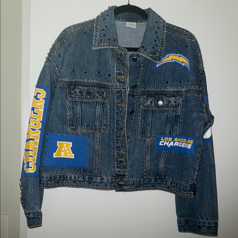 NFL Los Angeles Chargers Studded Denim Jacket